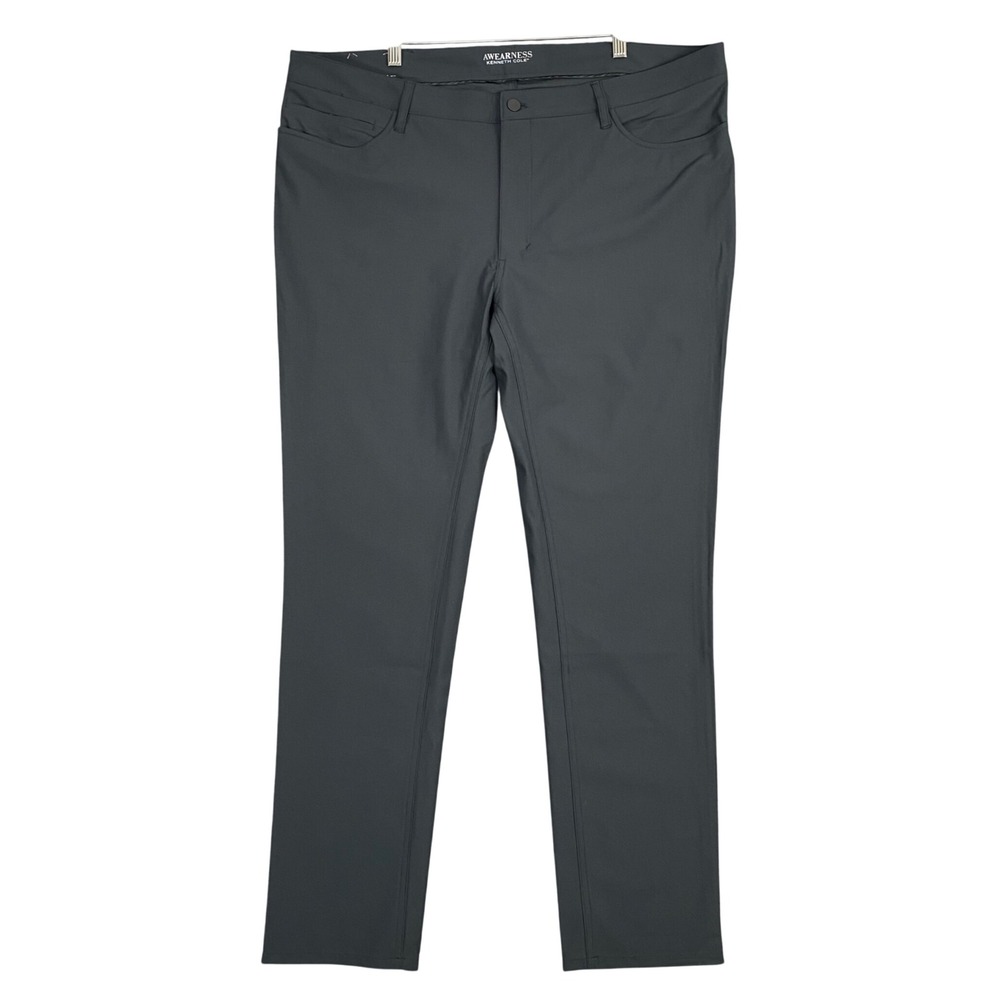 NEW Kenneth Cole Tech Pants Trouser Mens 40x32 Stretch Gray Slim‎ Travel Casual